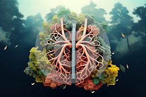 Intricate Lungs nature. Generate Ai