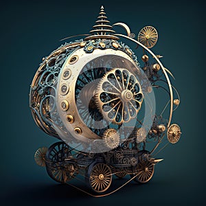 Intricate machinery, cyberpunk perpetuum mobile device, Generative Ai