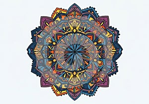 Intricate mandala design featuring a symmetrical, circular pattern