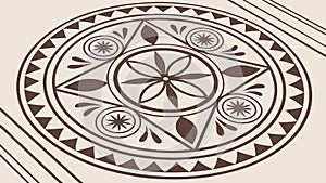 Intricate Mandala-Style Circular Pattern Design Element, vector design Generative AI