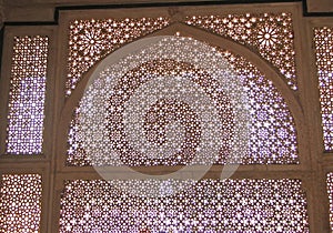 Intricate marble filigree screen