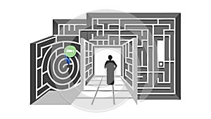 Intricate Maze with Exit, Problem Solving Challenge, vector design Generative AI