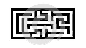 Intricate Maze Puzzle Icon, Challenge Problem Solving, Logic Strategy, vector design Generative AI