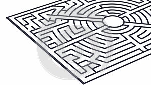 Intricate maze puzzle pattern, symbolizing challenge, problem-solving, and logic, vector design Generative AI
