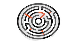 Intricate Maze Puzzle for Problem Solving and Challenges, vector design Generative AI