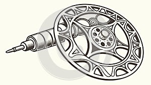 Intricate Mechanical Gear Component Design Element, vector design Generative AI