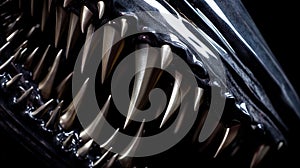Intricate Metallic Teeth: A Close-Up Abstract Capture photo