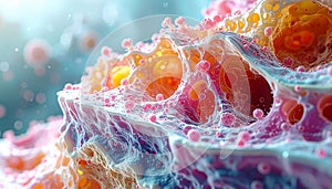 Intricate Microscopic Cellular Structure with Particles