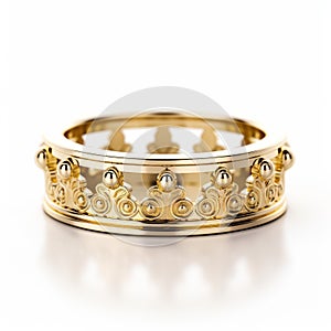 Intricate Minimalism: 18k Gold Ring Inspired By Kings Crown