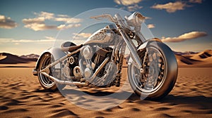 intricate model of a vintage motorcycle, capturing every polished detail