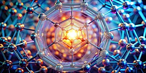 Intricate molecular structure a 3d representation of interconnected atoms and bonds. Generative AI