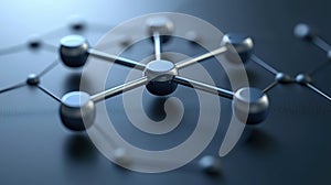 Intricate molecular structure, a visual representation of complex chemical bonds and interconnected spheres
