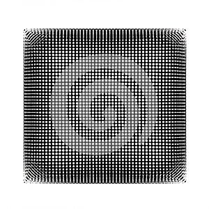 Intricate monochrome pattern composed of numerous small white dots on a black