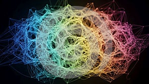 Intricate network of interconnected lines forms a complex web-like