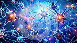 Intricate network of interconnected neuron cells illuminating the complexities of the nervous system. Generative AI