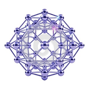 Intricate network of interconnected nodes forming a complex geometric structure