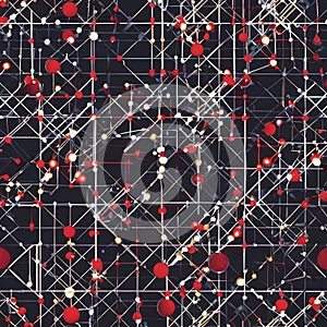 Intricate Network of Red Spheres