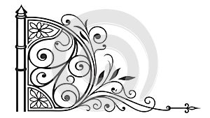 Intricate Ornate Corner Scroll Vector Design Element, vector design Generative AI