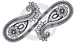 Intricate Paisley Decorative Elements, Traditional Design, vector design Generative AI
