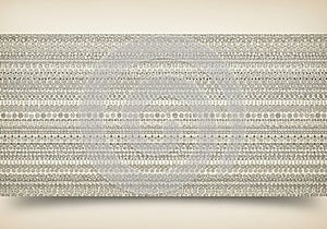 Intricate pattern featuring rows of circular designs and geometric