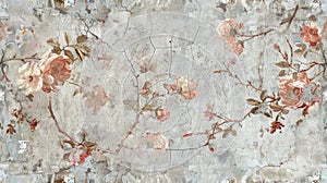 the intricate patterns and textures of damaged wallpaper, transformed into a seamless background for design purposes