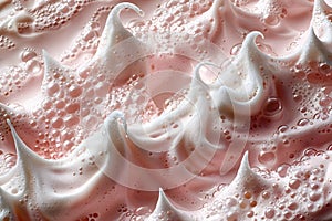 Abstract Waves of Pink Foam with Bubbles - Unique Texture for Art and Design Generative AI photo