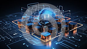 Intricate quantum circuitry ai generated image background