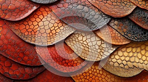 Intricate Red and Orange Scale Texture Pattern