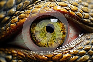 Intricate Reptilian eye closeup. Generate Ai