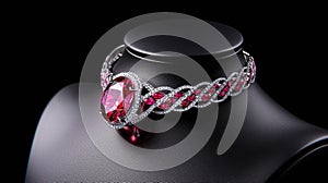 Intricate Ruby Choker with Stunning Design Elements photo