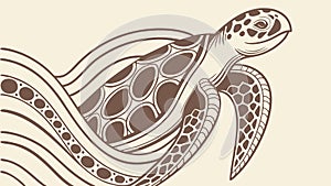 Intricate Sea Turtle with Ornate Shell Pattern, vector design Generative AI