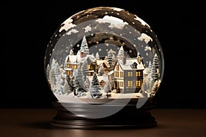 Intricate Snow decorative globe. Generate Ai