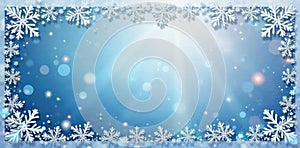 Intricate snowflake border with delicate patterns , ornamental, winter wonderland