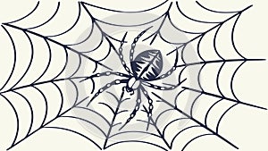 Intricate Spiderweb Art, Natural Geometric Pattern, vector design Generative AI
