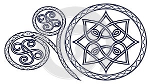 Intricate Spiral Knotwork Celtic Design Element, vector design Generative AI