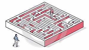 Intricate Square Maze Design for Complex Problem-Solving Concepts, vector design Generative AI