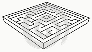 Intricate Square Maze Puzzle Design for Problem Solving, vector design Generative AI