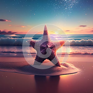 intricate starfish beach-themed backgrounds, such as sandy shores