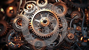 Intricate Steampunk Gear Mechanism: A Challenging Obstacle