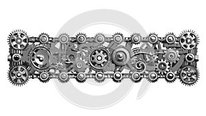 Intricate Steampunk Gears & Cogs Mechanical Border, vector design Generative AI