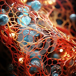 Intricate structure with alveoli. AI generated