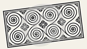 Intricate Swirling Geometric Pattern, Abstract Decorative Motif, vector design Generative AI