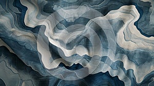 An intricate textile design inspired by the unique shapes and layers of a blanket of altostratus clouds. photo