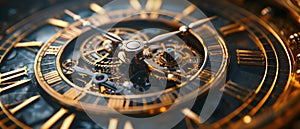 Intricate Timepiece Mechanics: Journey Through Time. Concept Horology, Mechanical Engineering, photo
