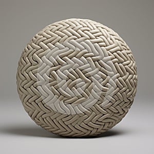 Intricate Twill Patterned White Ball With Taupe Coating photo