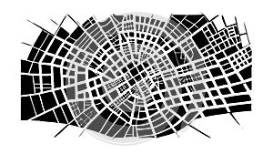 Intricate Urban Grid Abstract Map Vector, vector design Generative AI