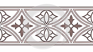 Ornate Geometric Cross Pattern Border, vector design Generative AI