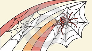 Spider on Web with Abstract Linear Patterns, vector design Generative AI