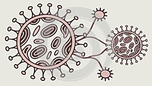 Intricate Virus or Bacteria Cell Structure Vector, vector design Generative AI