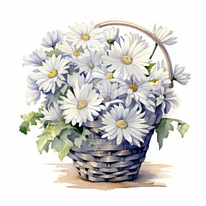 Intricate Watercolor Daisy Bouquet Illustration With Optical Illusion